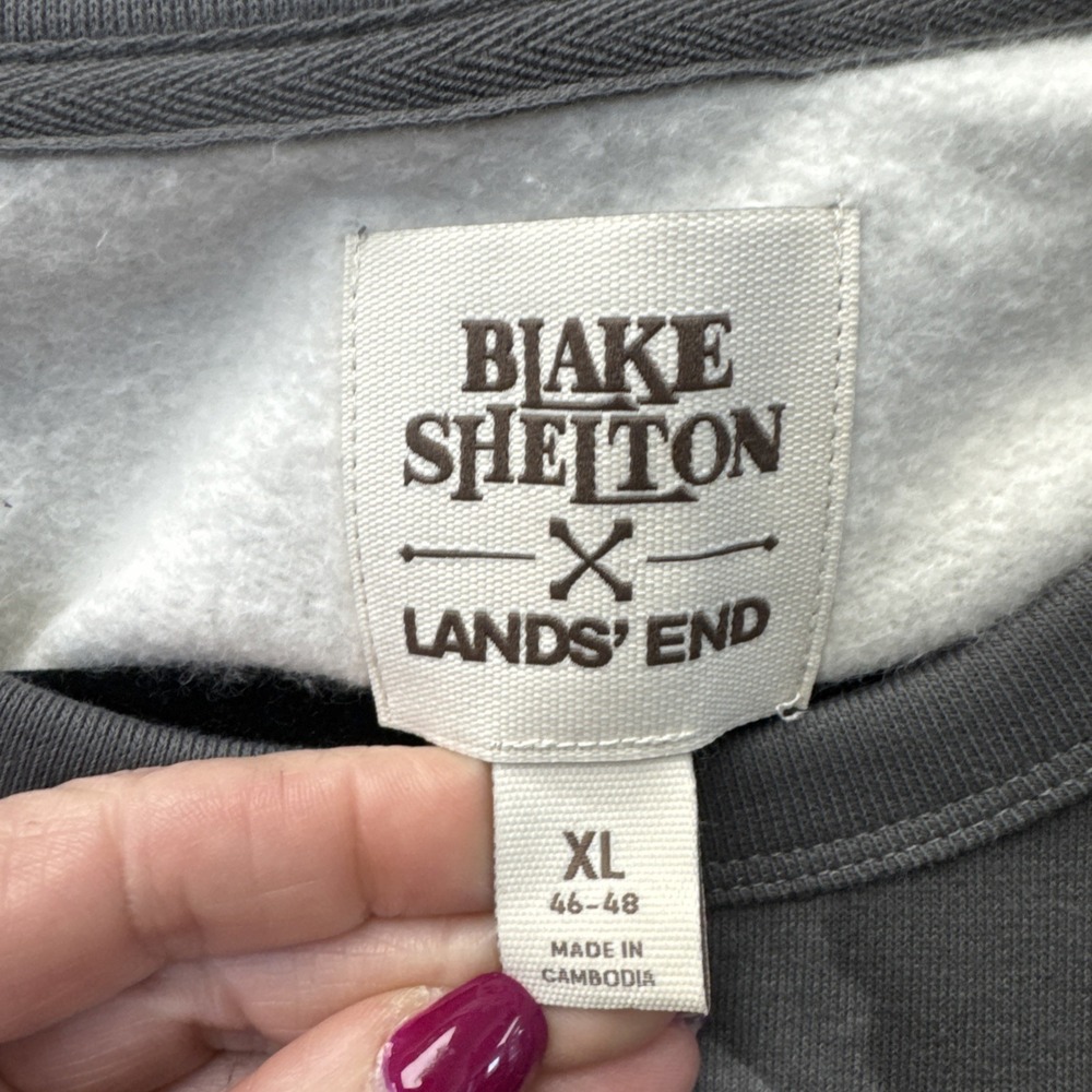 Blake‎ Shelton x Lands End Camo Crew Neck Sweatshirt Size XL - Picture 3 of 5